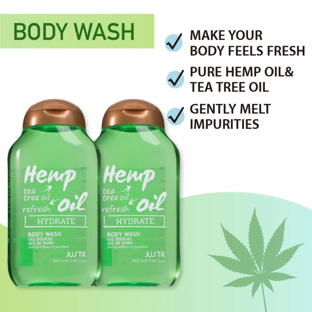 Justk Tea Tree Oil Control Refresh Body Care Shower Gel Body Wash 350ml Cosmetic Wholesale Bath Product